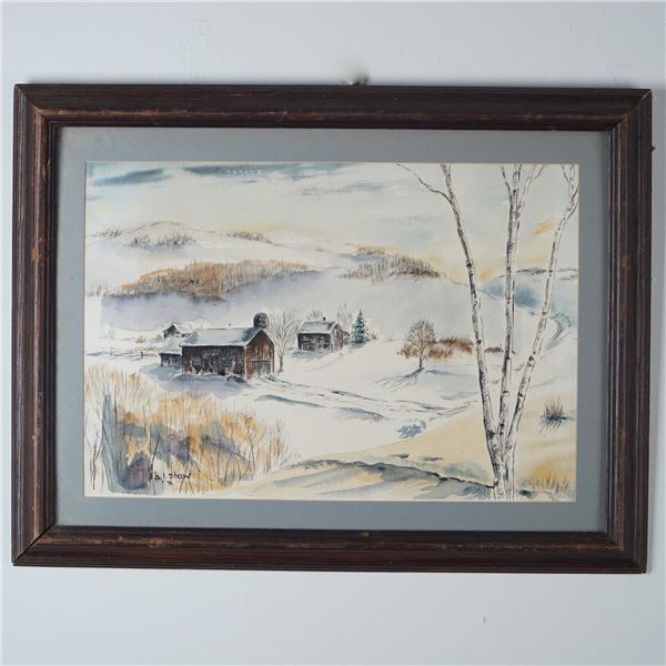 B. I. Shaw, Watercolor on Arches Paper, Winter Landscape, Signed