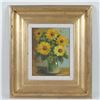 Image 1 : Oil on Canvas Painting Still Life of Sunflowers in Vase, Signed