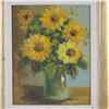 Image 2 : Oil on Canvas Painting Still Life of Sunflowers in Vase, Signed