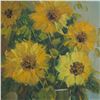 Image 3 : Oil on Canvas Painting Still Life of Sunflowers in Vase, Signed
