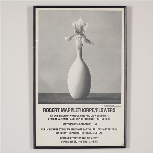 Robert Mapplethorpe Autographed Exhibition Poster, Flowers