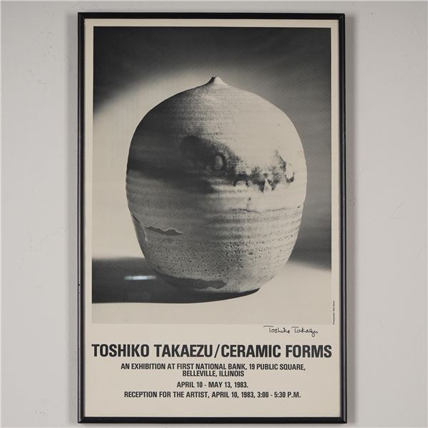 Toshiko Takaezu Autographed Ceramic Forms Exhibition Poster, 1983