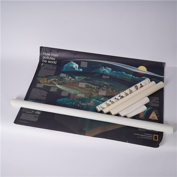 6pc Group of Educational and Decorative Posters and Maps