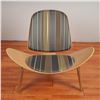 Image 4 : Hans Wegner Style Bentwood Shell Chair with Striped Upholstery