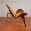 Image 5 : Hans Wegner Style Shell Chair, Mustard Upholstery