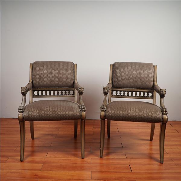 Pair of Ferguson Copeland Regency Revival Armchairs