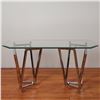 Image 1 : Lenox Chrome and Glass Console Table