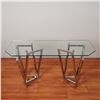 Image 3 : Lenox Chrome and Glass Console Table