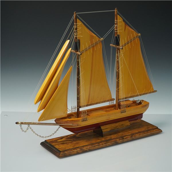 Wooden Model Ship, Shenandoah, 2-Masted Schooner