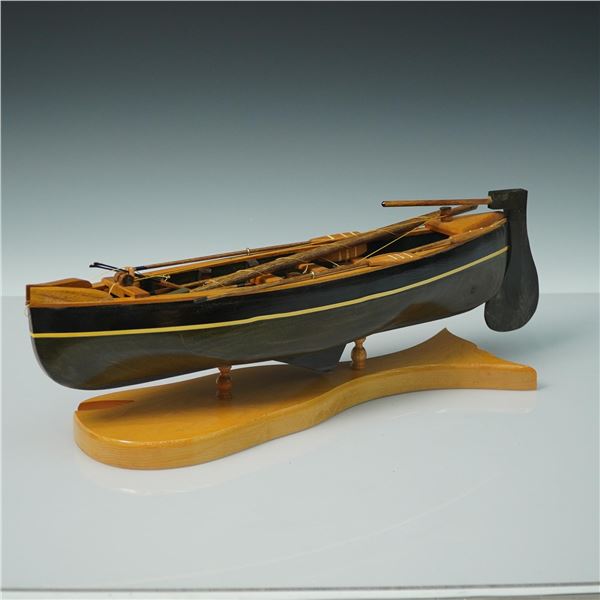 Wood Model Longboat on Stand