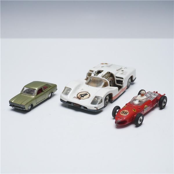 3pc Vintage Diecast Cars, Dinky Ferrari, Schuco Chaparral & Ford Escort