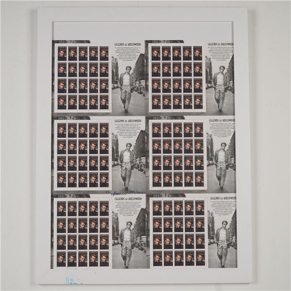 James Dean LE Signed Legends of Hollywood Stamp Sheet by Michael J. Deas