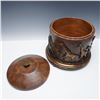 Image 3 : African Style Wood and Leather-Finish Storage Box with Giraffe Motif