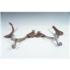 Image 2 : Pair of Twisted Steel Western Riding Spurs with Leather Straps
