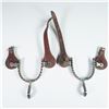 Image 3 : Pair of Twisted Steel Western Riding Spurs with Leather Straps