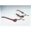 Image 4 : Pair of Twisted Steel Western Riding Spurs with Leather Straps