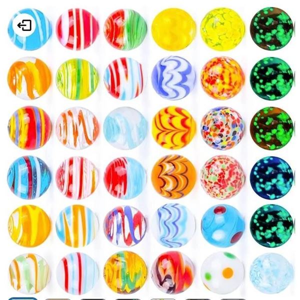 MCPINKY 36PCS Glass Marbles for Kids, Including 5 Glow in The Dark Marbles Lot of 2