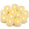 Image 1 : 12 PCS LED Flameless Flickering Tea Lights Votive Candle Battery Operated/Electric Flicker LED Teali