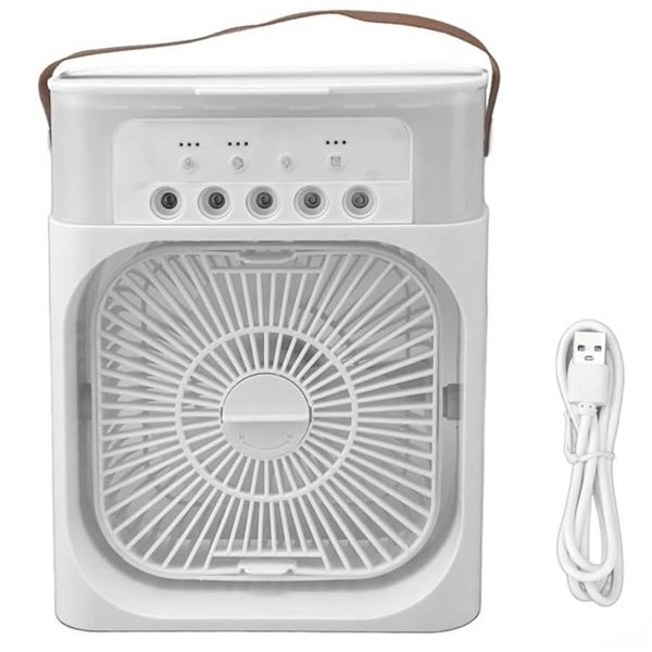 Desktop Spray Fan, ABS Low Noise Operation Desktop Spray Fan, Strong Wind Air Cooler Humidifier, USB