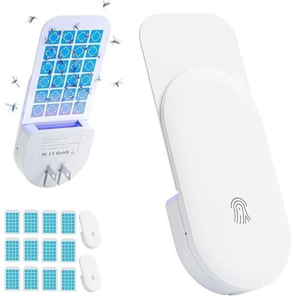 Tienbe  Flying Insect Trap, 2 in 1 Indoor Plug-in Fruit Fly Trap, 2 Trap White and 12 Glue Cards, Fr