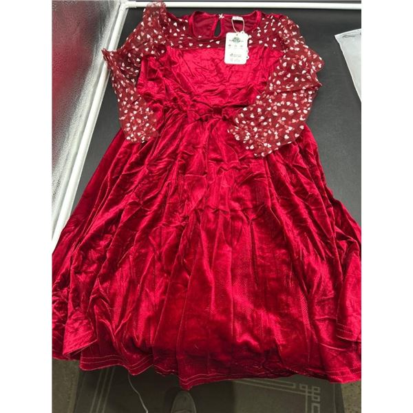 PATPAT Girls Velvet Dress **Color Is Red**