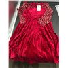 Image 1 : PATPAT Girls Velvet Dress **Color Is Red**