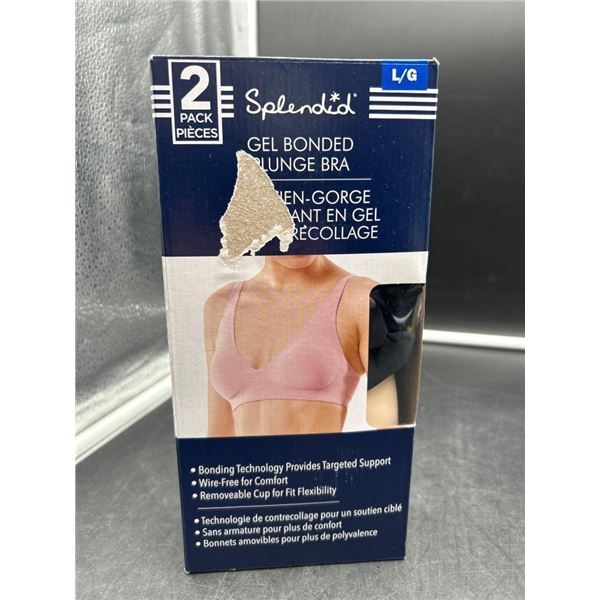 Splendid Gel Bonded Plunge Bra 2-Pack, Size L/G