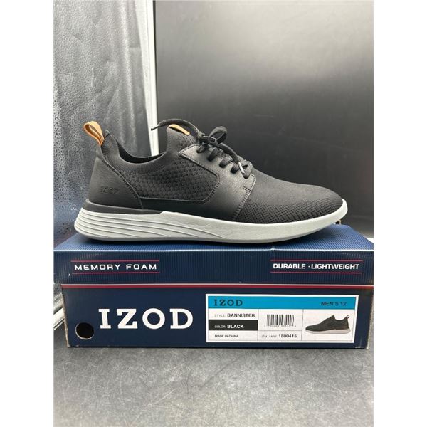 Izod Men’s Bannister Shoes, Black, Memory Foam, Size 12