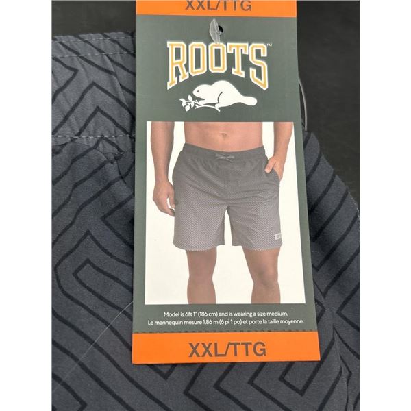 Roots Men’s Gray Patterned Swim Shorts, Size XXL