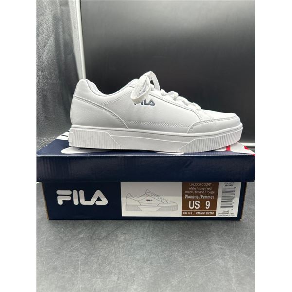 Fila Unlock Court Women’s Sneakers, US Size 9, White/Navy/Red