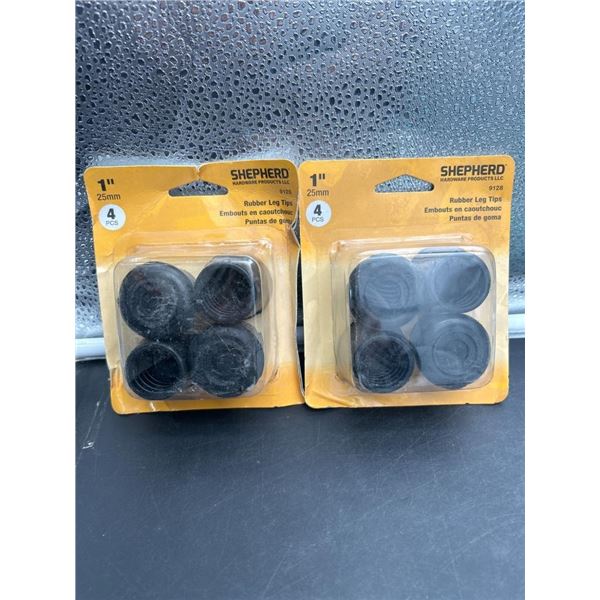 Shepherd Hardware 9128 Rubber Leg Tips, 1 in, 4 Pieces, Black Lot of 2