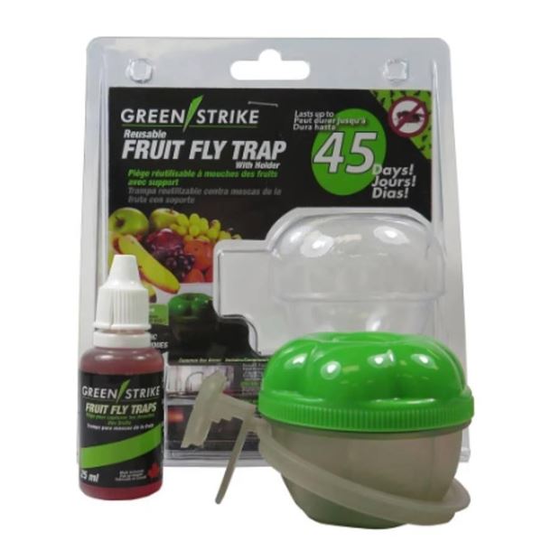 Green Strike Reusable Fruit Fly Trap With Holder, 25 ml Capacity