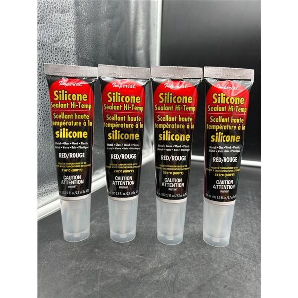 Imperial Silicone Sealant Hi-Temp Red Set of 4, 80ml Tubes