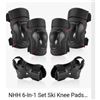 Image 1 : NHH 6-In-1 Ski Knee Pads Set for Men and Women (M, Black)