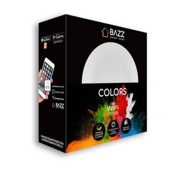 BAZZ 6-in 11 W Smart White Round Recessed LED Light with Interchangeable Colours