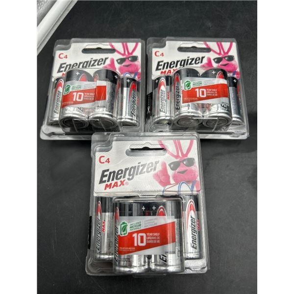 Energizer MAX C4 Alkaline Batteries, 3 Packs of 4 Batteries Each
