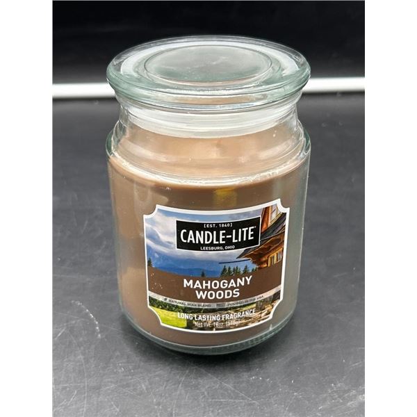 Candle-Lite Mahogany Woods Scented Jar Candle, 18 oz