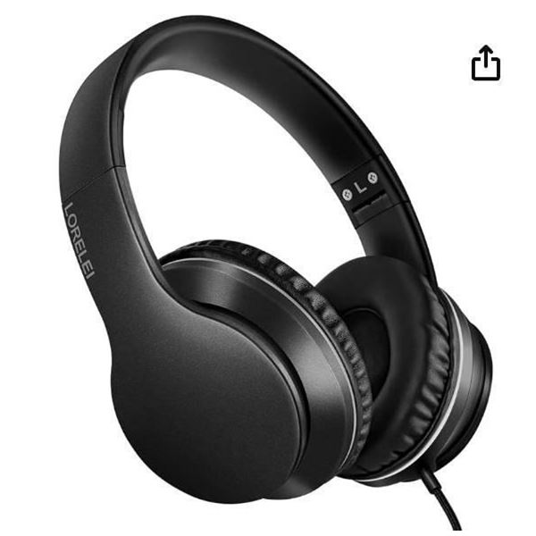 LORELEI X6 Over-Ear Headphones with Microphone, Lightweight Foldable & Portable Stereo Bass Headphon
