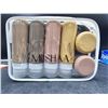 Image 1 : Set of Silicone Soap Bottles and Silicone Lotion Tubs with Zippered Carry Case