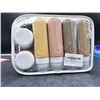 Image 2 : Set of Silicone Soap Bottles and Silicone Lotion Tubs with Zippered Carry Case