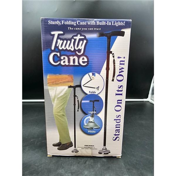 Trusty Cane with Built-In Lights and Folding Capability