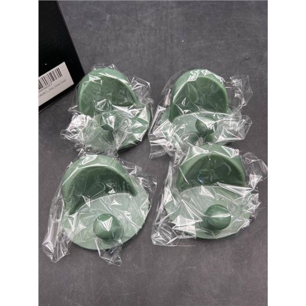 Adhesive Hat Hooks, Model X00433BGFT, Green, Set of 4