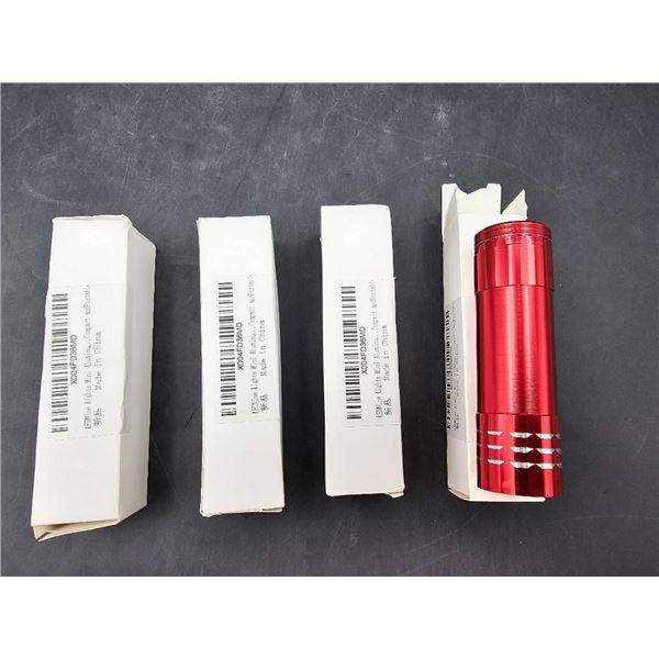 Red LED Flashlight, Model X004PD36MD, Multipack