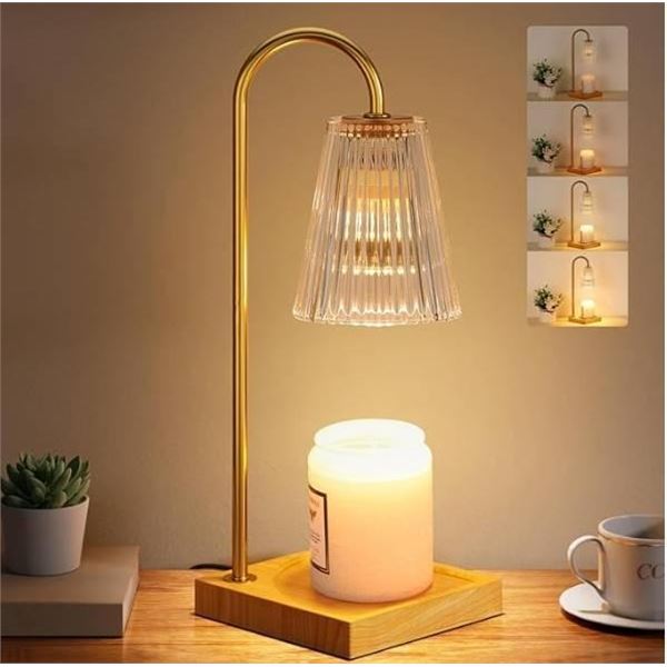 Nordalus Candle Warmer Lamp A1-White2 with Wooden Base