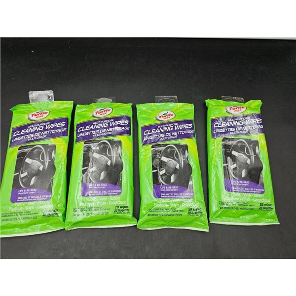 Turtle Wax Multipurpose Cleaning Wipes – 4 Packs of 20 Wipes Each