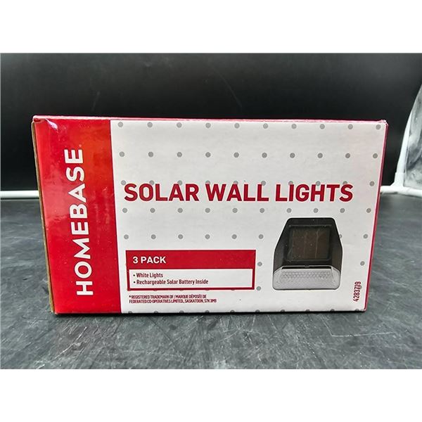 Homebase Solar Wall Lights 3 Pack With White LED