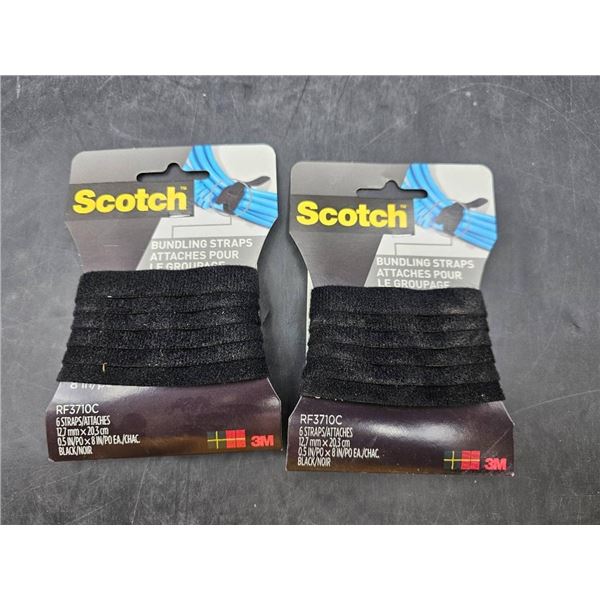 Scotch Bundling Straps, 2 packs, 6 Straps Per Pack, 12.5 in x 0.33 in, Black