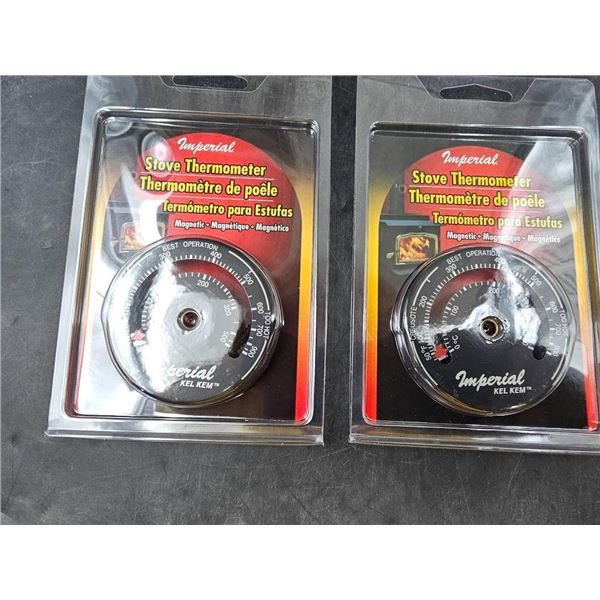 Lot of 2 Imperial Magnetic Stove Thermometer, Dual-Language Display