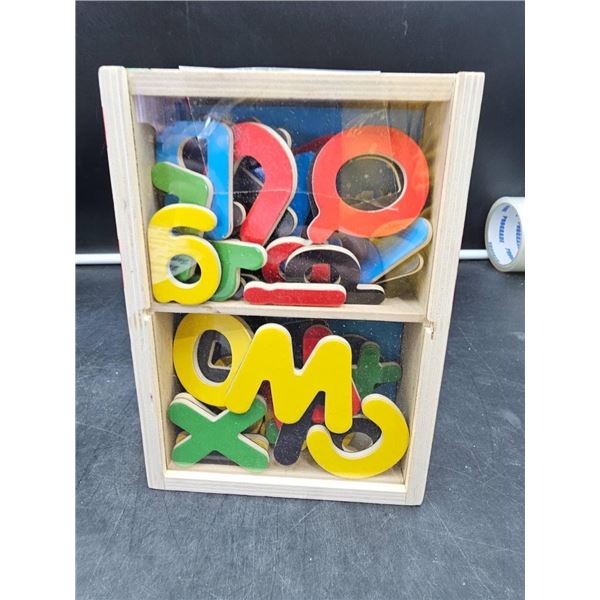Wooden Alphabet Magnets With 52 Colorful Letters