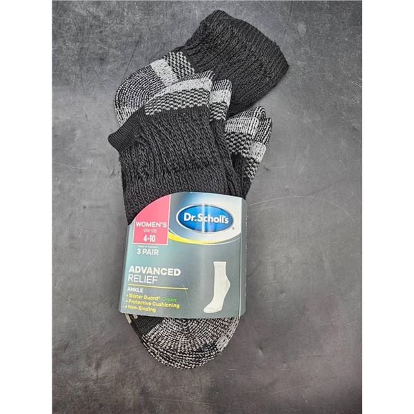 Dr. Scholl’s Women’s Advanced Relief Ankle Socks, Size 4-10, 3 Pairs